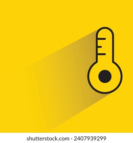 thermometer icon with shadow on yellow background