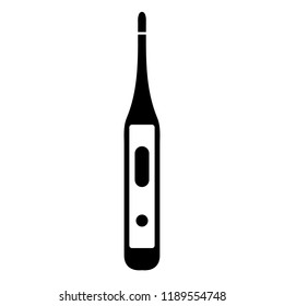 Thermometer icon, silhouette, logo on white background
