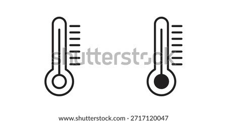 Thermometer icon silhouette vector designs. Editable Strokes
