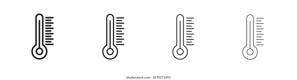 Icono de termómetro simple paquete de Vectores negros. Elemento de infografía de diseño