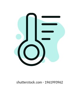 thermometer icon. simple line, outline and filled vector sign. Symbol, logo illustration. 