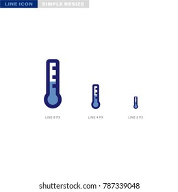 Thermometer icon. Simple resize line icon. 