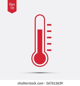 Thermometer Icon. Simple Sign Of Temperature. Flat Symbol. Vector Illustration