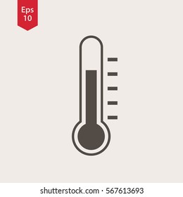 Thermometer Icon. Simple Sign Of Temperature. Flat Symbol. Vector Illustration