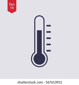 Thermometer Icon. Simple Sign Of Temperature. Flat Symbol. Vector Illustration