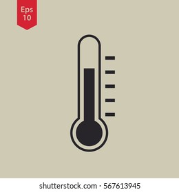 Thermometer Icon. Simple Sign Of Temperature. Flat Symbol. Vector Illustration