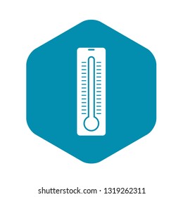Thermometer icon in simple style isolated on white background