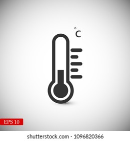 thermometer icon, stock vector illustration flat design style