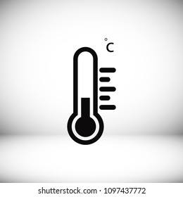 thermometer icon, stock vector illustration flat design style