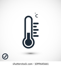 thermometer icon, stock vector illustration flat design style