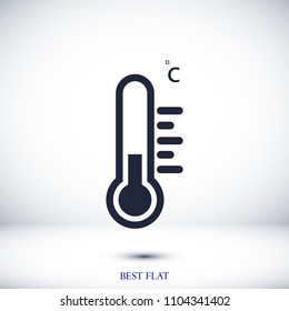 thermometer icon, stock vector illustration flat design style