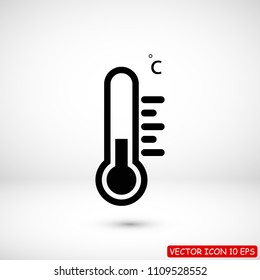 thermometer icon, stock vector illustration flat design style