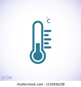 thermometer icon, stock vector illustration flat design style