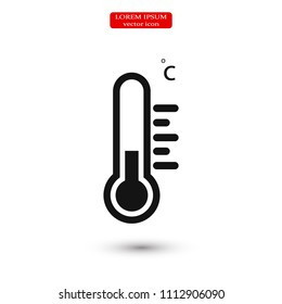 thermometer icon, stock vector illustration flat design style