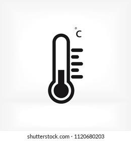 thermometer icon, stock vector illustration flat design style