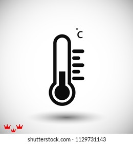 thermometer icon, stock vector illustration flat design style