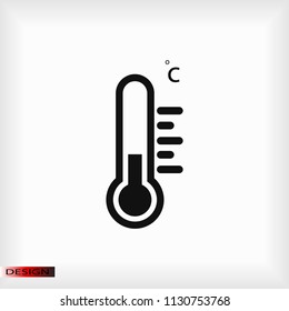 thermometer icon, stock vector illustration flat design style