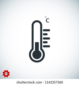 thermometer icon, stock vector illustration flat design style