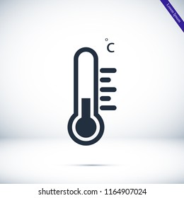 thermometer icon, stock vector illustration flat design style