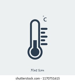 thermometer icon, stock vector illustration flat design style