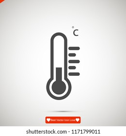 thermometer icon, stock vector illustration flat design style