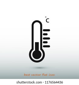 thermometer icon, stock vector illustration flat design style