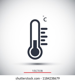 thermometer icon, stock vector illustration flat design style