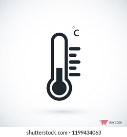 thermometer icon, stock vector illustration flat design style