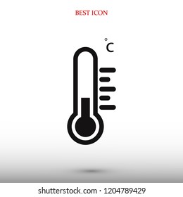 thermometer icon, stock vector illustration flat design style
