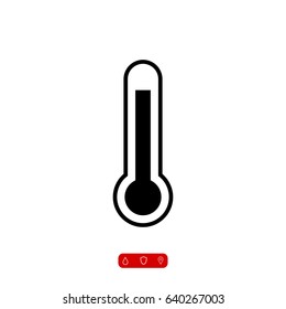 thermometer icon, stock vector illustration flat design style