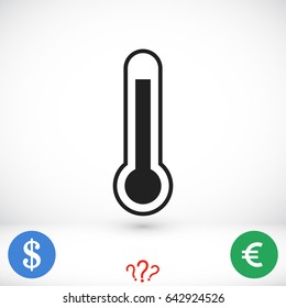 thermometer icon, stock vector illustration flat design style