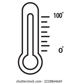 The thermometer icon. Thermometer symbol. Flat vector illustration. black and white