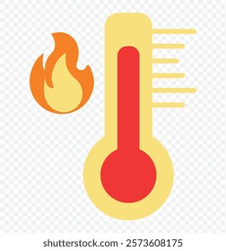 The thermometer icon and symbol. Flat Vector illustration. Thermometer, weather icon. Temperature thermometer icon collection. Weather thermometer icon or sign. Stock vector. eps 10.
