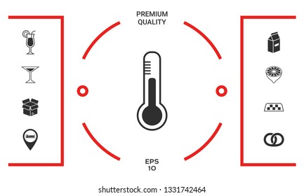 Thermometer icon symbol. Graphic elements for your design