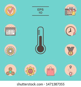 Thermometer icon symbol. Graphic elements for your design