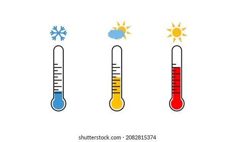 thermometer icon symbol hot and cold temperature