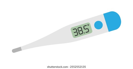 Thermometer icon symbol shape.  Medical digital thermometer for fever measurement diagnostic logo sign. Vector illustration image. Isolated on white background.