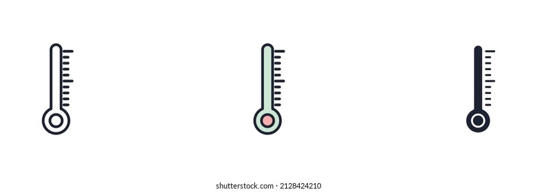 plantilla de símbolo de icono de termómetro para ilustración vectorial de colección de diseños gráficos y web