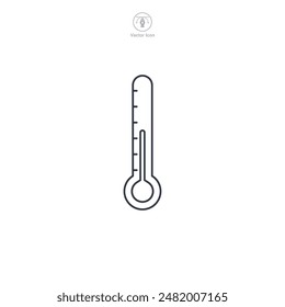 Icono de termómetro Ilustración vectorial aislada sobre fondo blanco