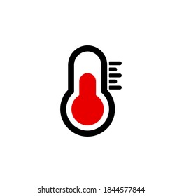 Thermometer icon symbol vector on white background.