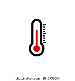 Símbolo de icono del termómetro vector sobre fondo blanco.