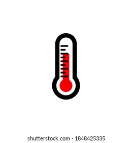 Thermometer icon symbol vector on white background.