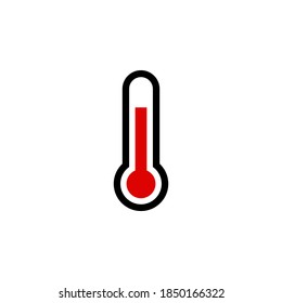 Thermometer Symbol, Vektorgrafik auf weißem Hintergrund.