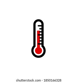 Thermometer icon symbol vector on white background.