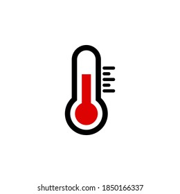 Thermometer icon symbol vector on white background.
