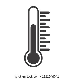 Thermometer icon with temperature half scale for weather or medicine health vector