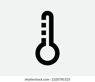 Thermometer Icon Temperatur Hot Cold Heat Measurement Scale Wetter Vorhersage Schwarz Weiß Zeichen Illustration Kunstwerk Grafik Video EPS Vektorgrafik