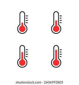 Thermometer icon. Temperature icon set. Weather icon.