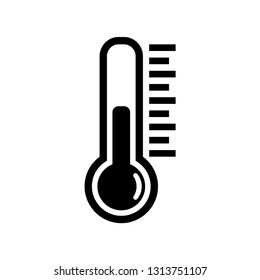 Thermometer icon or temperature symbol or emblem, vector and illustration
