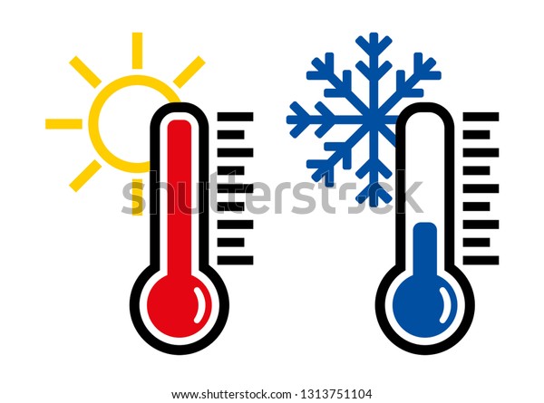 Thermometer icon or temperature symbol or\
emblem, vector and\
illustration